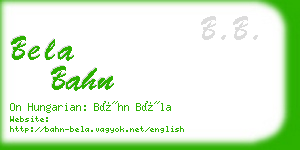 bela bahn business card